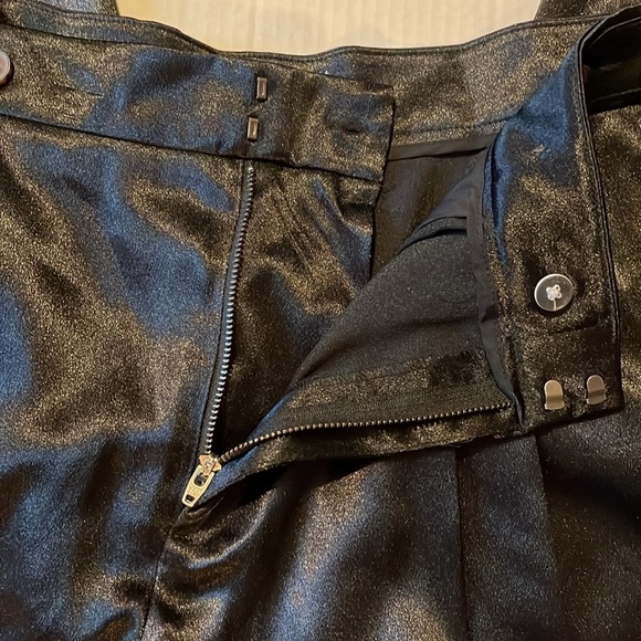 New-a new day-16-black-high-rise, satin, pleated, wide leg, slouchy, cargo pants - Picture 8 of 15